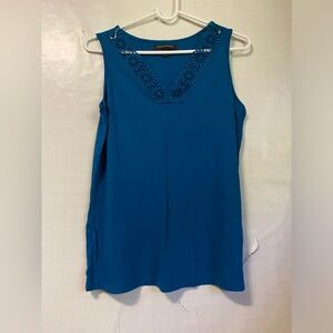 Blue v neck tank top